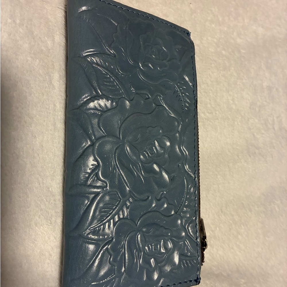 Patricia Nash Floral Embossed Blue Wallet